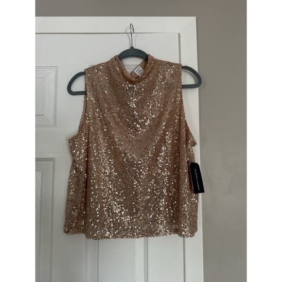 Melrose and Market Rose Gold Sequin Tank Top New Year’s Eve Party Holidays - Picture 1 of 8